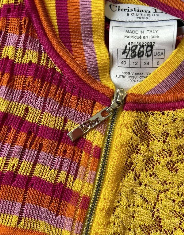 Marron Veste zippée multicplor Dior 2004 & Galliano en vente