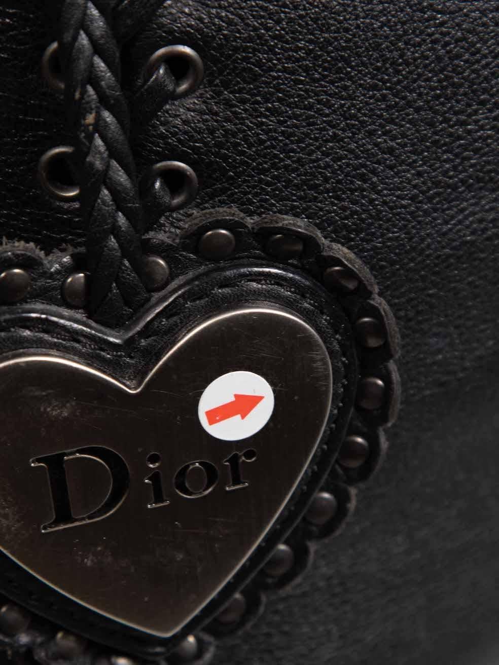 Dior 2007 Black Leather Ethnic Grommet Hobo 4