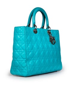 Dior 2014 Turquoise Lambskin Large Lady Dior