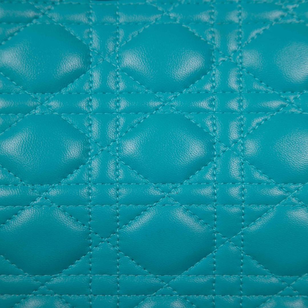 Women's Dior 2014 Turquoise Lambskin Large Lady Dior For Sale
