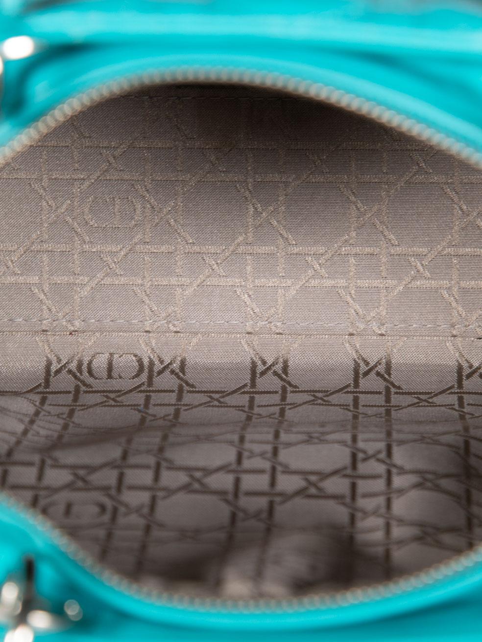 Dior 2014 Turquoise Lambskin Large Lady Dior For Sale 4
