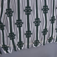 DIOR 2016 black white striped floral embroidered lace fringe blouse top FR36 S