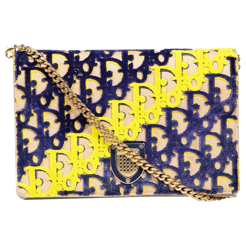 Dior 2016 Velvet Monogram Diorama Crossbody Bag