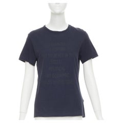 DIOR 2017 Feminist Definition navy cotton linen washed effect tshirt S