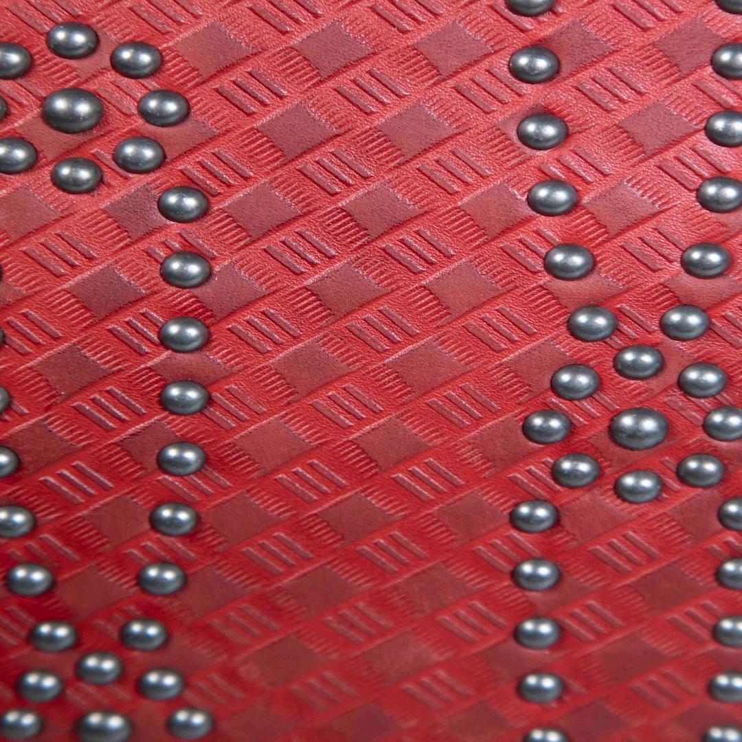 Dior 2017 Red Leather Studded Lady Dior Tote 1
