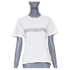DIOR 2017 Runway DioRevolution off white cotton linen graphic jersey tshirt top