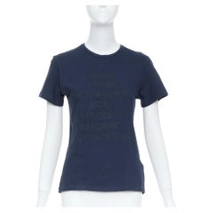 DIOR 2017 Runway Feminist Definition slogan navy cotton linen knit tshirt XS