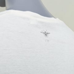 DIOR 2017 Runway We Should All Be Feminists ecru cotton linen t-shirt S