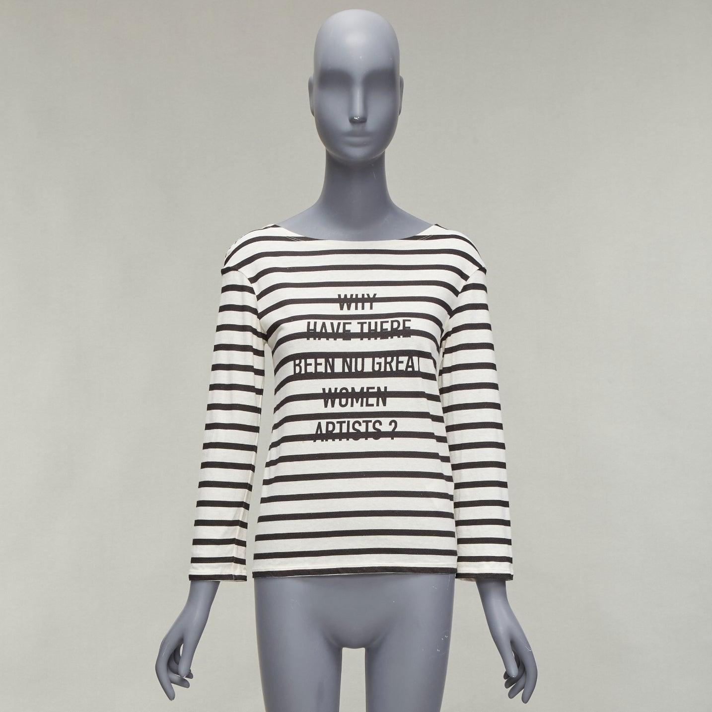 DIOR 2018 Runway No Great Women Artists striped cotton linen striped tshirt XS For Sale 6