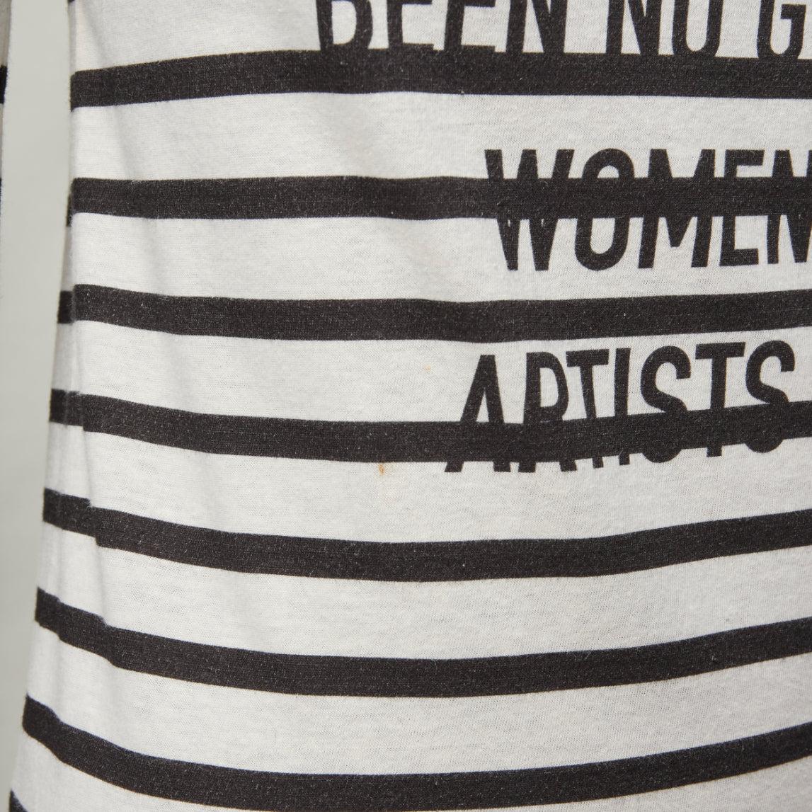DIOR 2018 Runway No Great Women Artists striped cotton linen striped tshirt XS For Sale 2