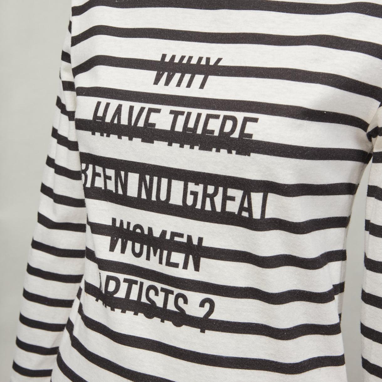 DIOR 2018 Runway No Great Women Artists striped cotton linen striped tshirt XS For Sale 3