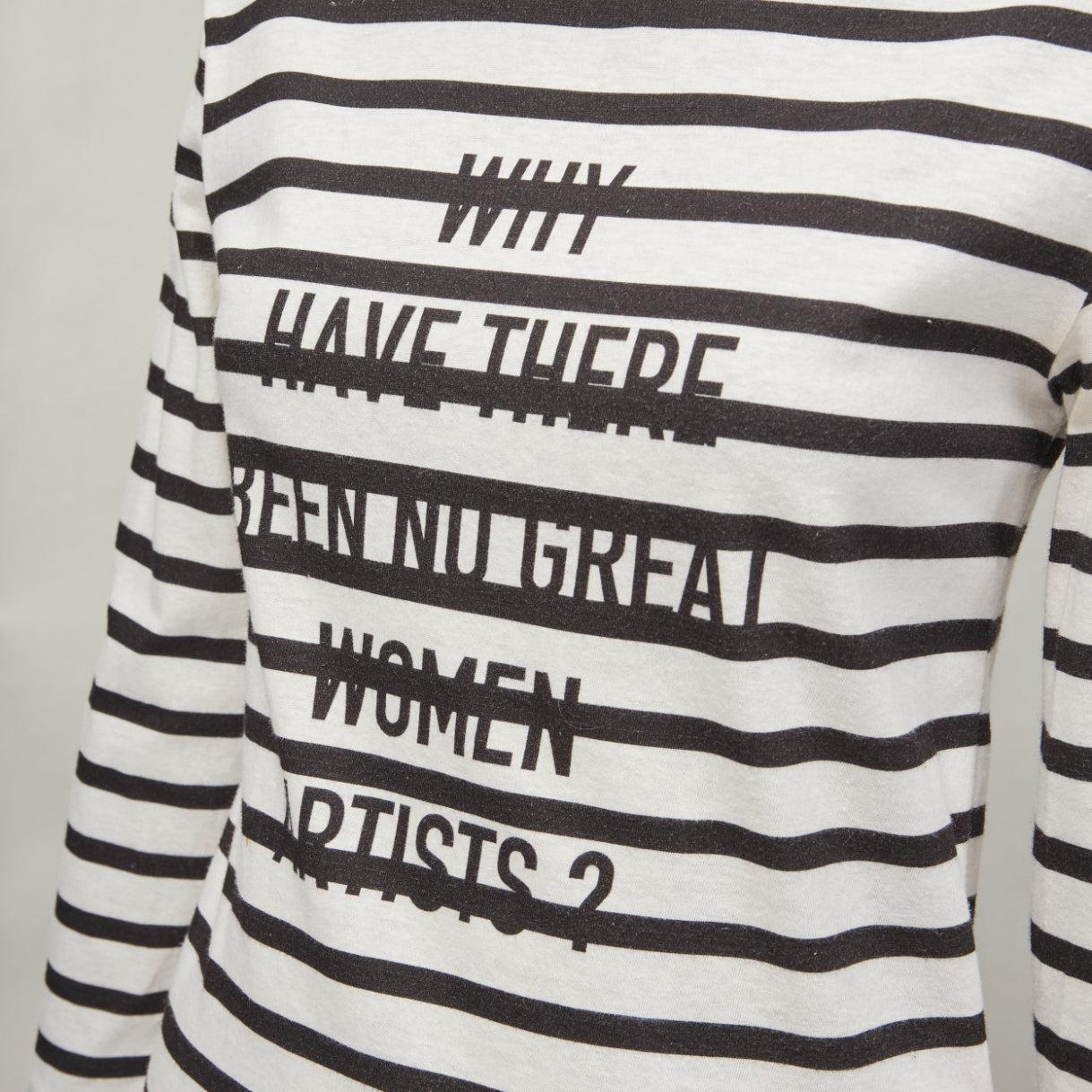 DIOR 2018 Runway No Great Women Artists striped cotton linen striped tshirt XS For Sale 4