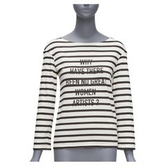 DIOR 2018 Runway No Great Women Artists striped cotton linen striped tshirt XS