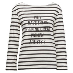DIOR 2018 Runway No Great Women Artists striped cotton linen striped tshirt XS