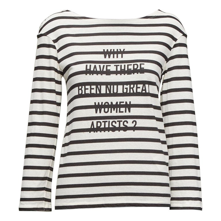 DIOR 2018 Runway No Great Donna Artistics tshirt a righe in cotone