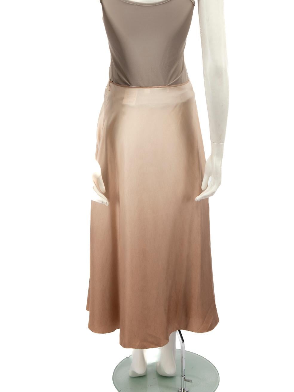 Dior 2019 Beige Silk Ombré Midi Skirt Size S In Good Condition In London, GB