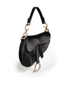 Dior 2019 Black Satin Saddle Bag