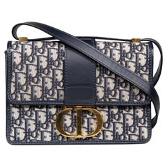Dior 2019 Navy Oblique 30 Montaigne Bag