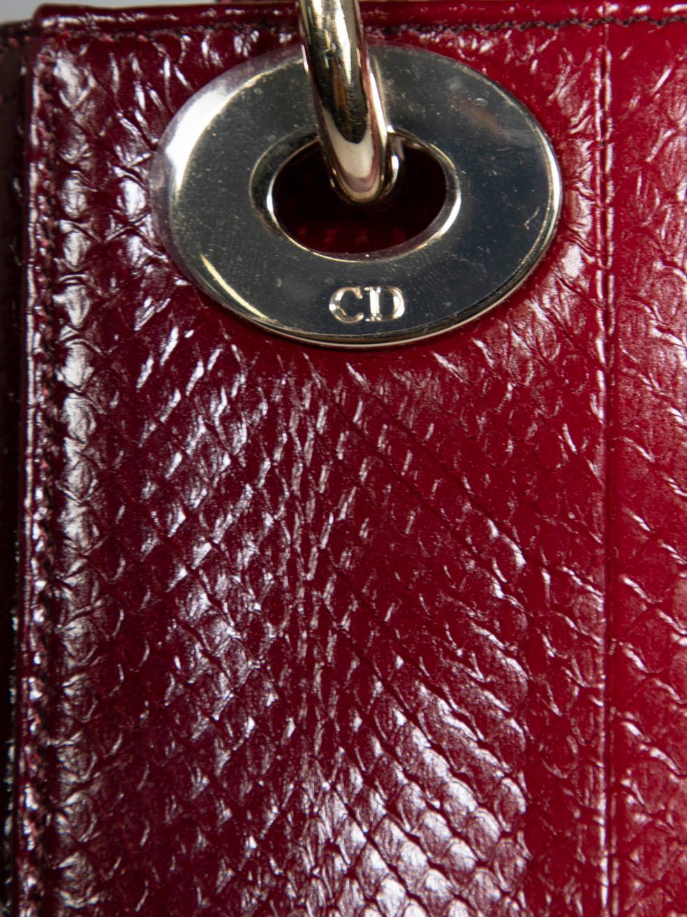Dior 2019 Red Snakeskin Ombre Mini Lady Dior Bag 3