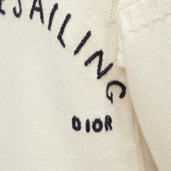 DIOR 2019 wool cashmere cream Rather Be Sailing long pullover sweater FR34 XS