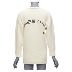 DIOR 2019 laine cachemire crème Rather Be Sailing pull long FR34 XS