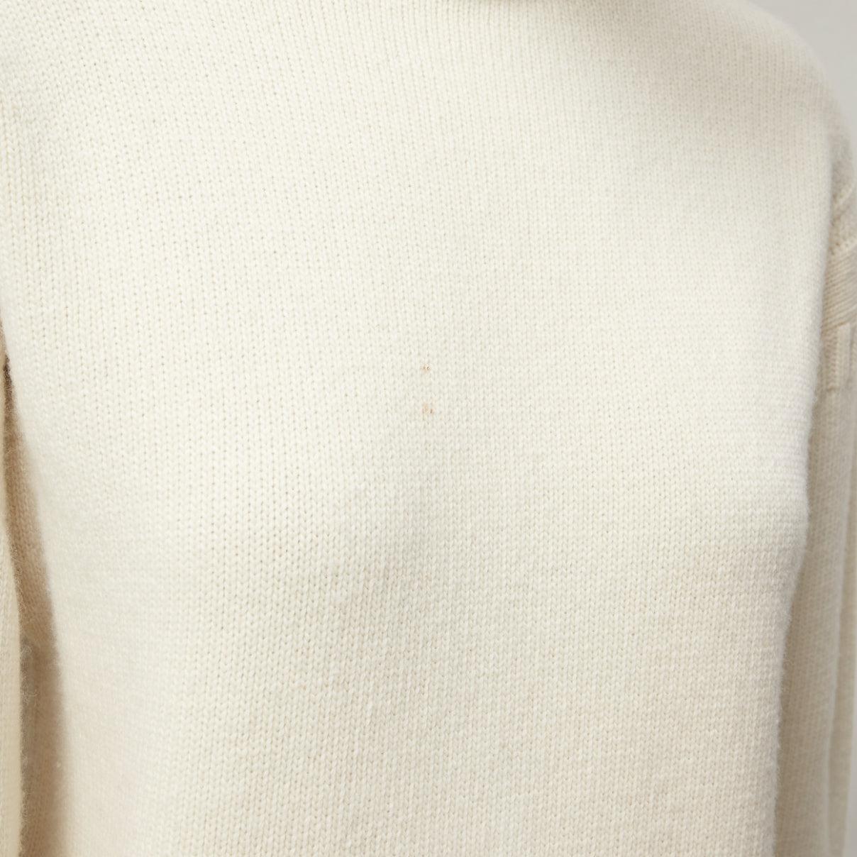 DIOR 2019 wool cashmere cream Rather Be Sailing long pullover sweater FR34 XS For Sale 5