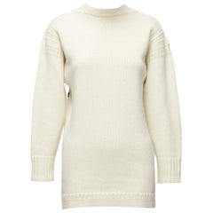DIOR 2019 wool cashmere cream Rather Be Sailing long pullover sweater FR34 XS