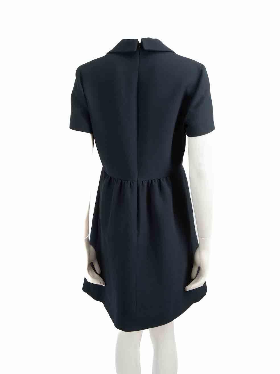 Dior 2020 Cruise Collection Navy Wool Mini Dress Size XL In Good Condition For Sale In London, GB