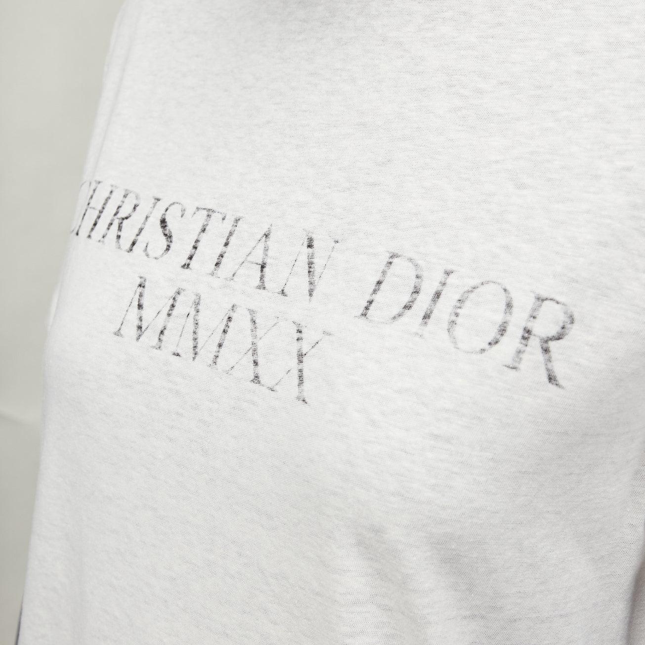 DIOR 2020 MMXX Together Apart print ecru washed cotton linen sleeve tshirt XS For Sale 3