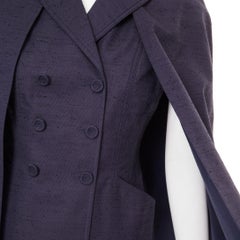 DIOR 2020 Shantung double breasted structured blazer cape jacket FR36 XS