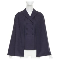 DIOR 2020 Shantung double breasted structured blazer cape jacket FR36 XS