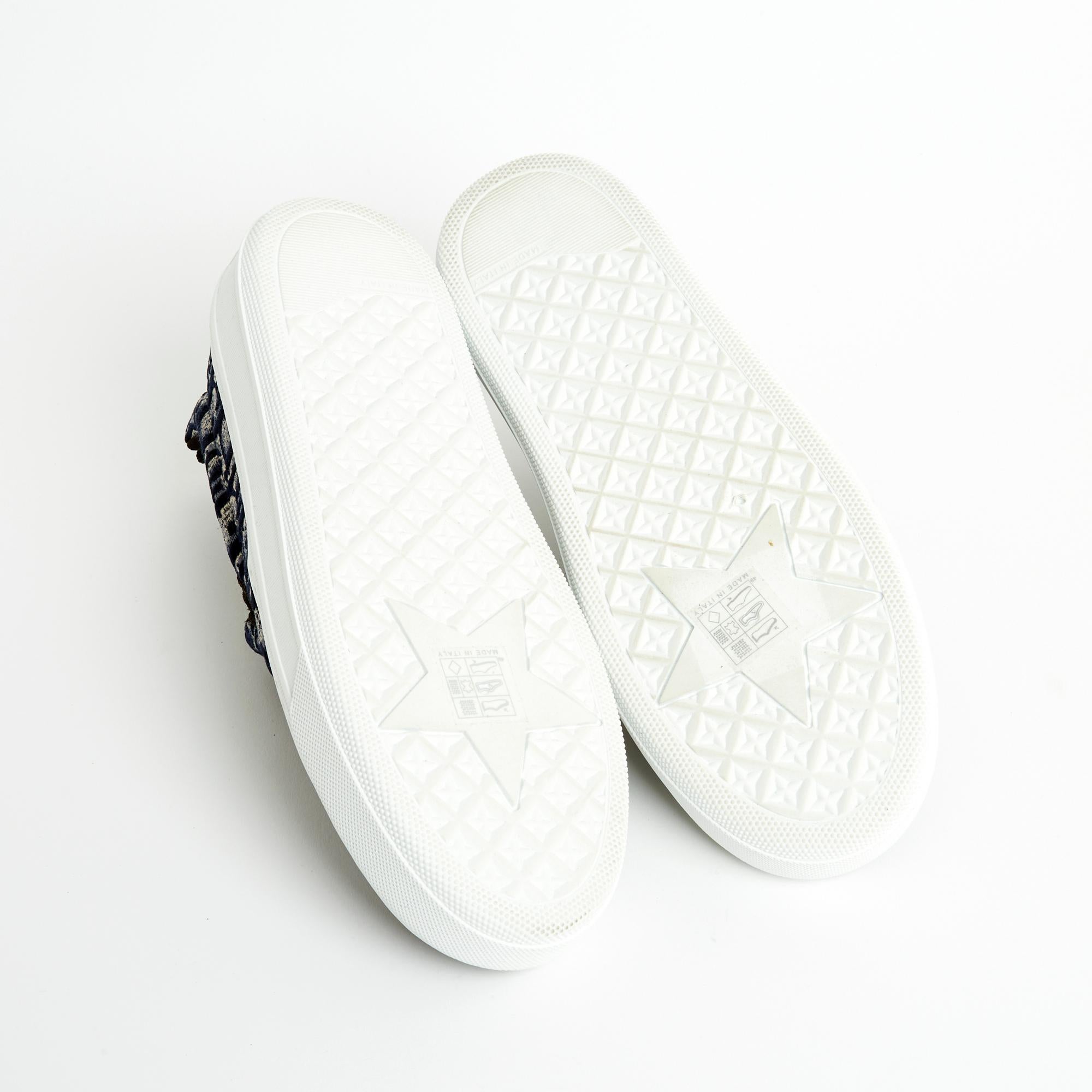 Dior 2022 Baskets EU38.5 Sneakers Solar Velvet Oblique Navy New 1