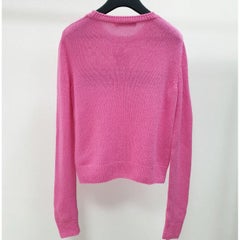 DIOR 2022 Cachemira Rosa Star Logo Sweater Sz.34 Fr