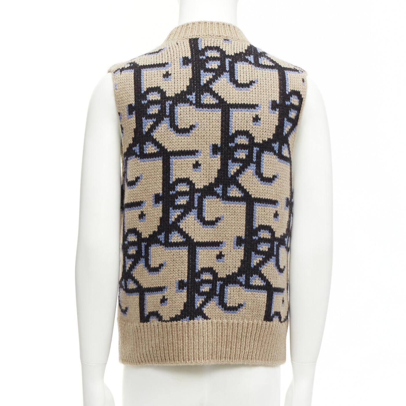 Men's DIOR 2022 Travis Scott Cactus Jack 100% cashmere monogram sweater vest XXS For Sale