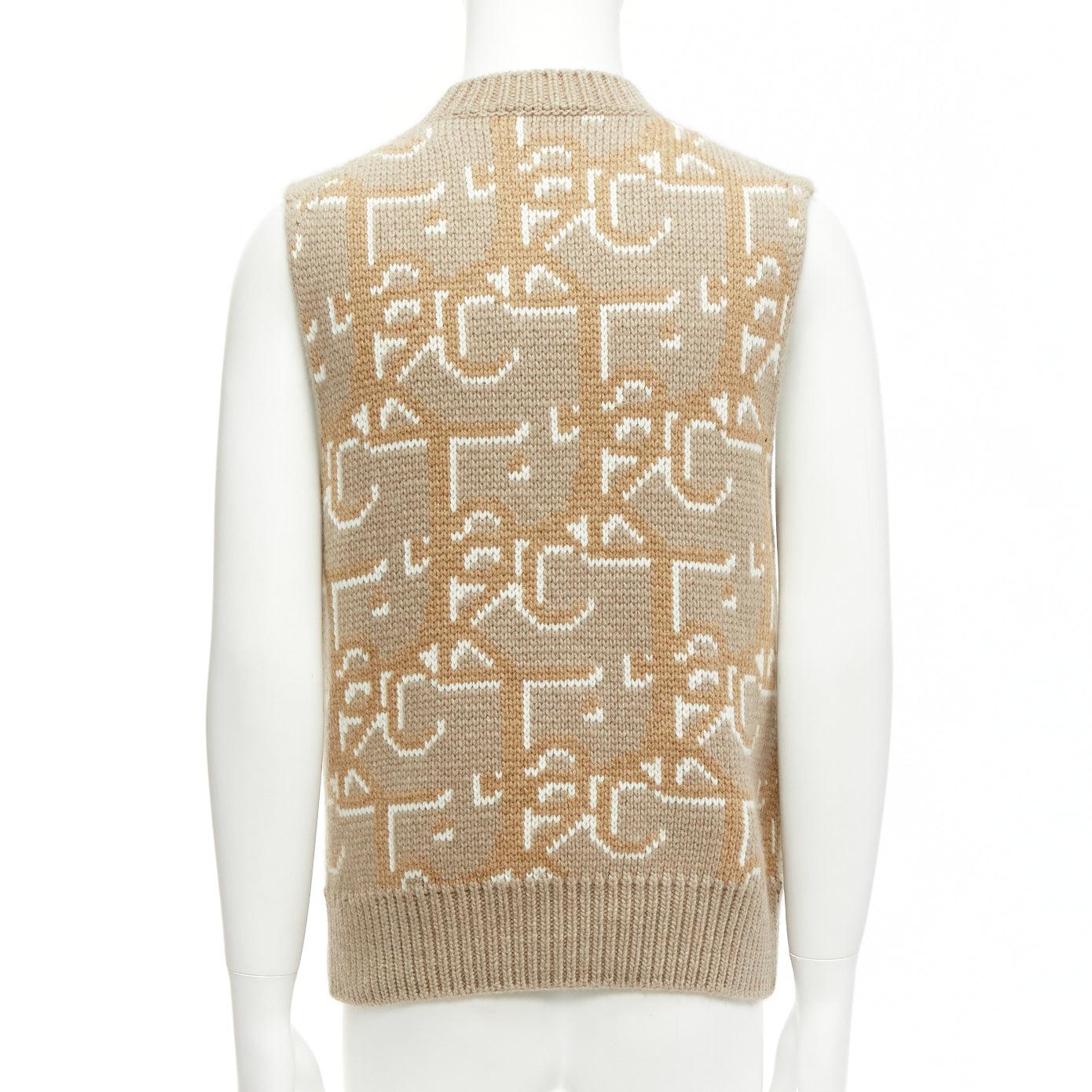 DIOR 2022 Travis Scott Cactus Jack 100% cashmere monogram sweater vest XXS For Sale 1