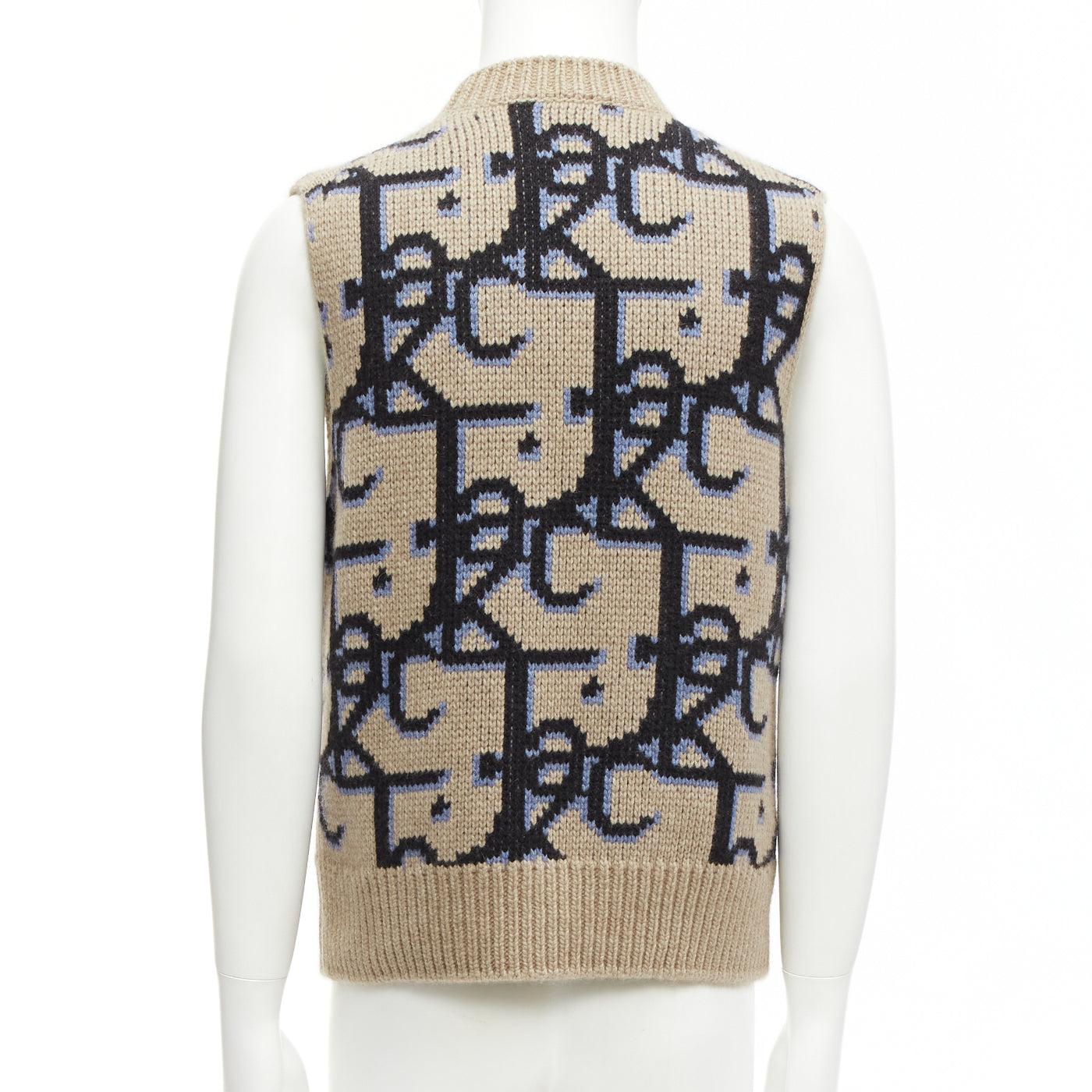 DIOR 2022 Travis Scott Cactus Jack 100% cashmere monogram sweater vest XXS For Sale 1