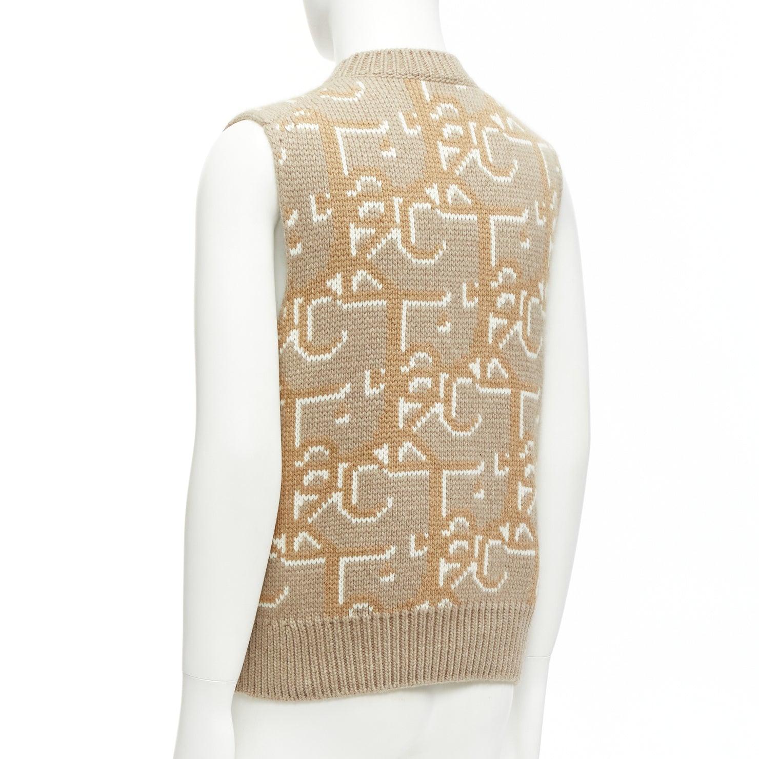 DIOR 2022 Travis Scott Monogram gilet pull 100% cachemire XXS en vente 1