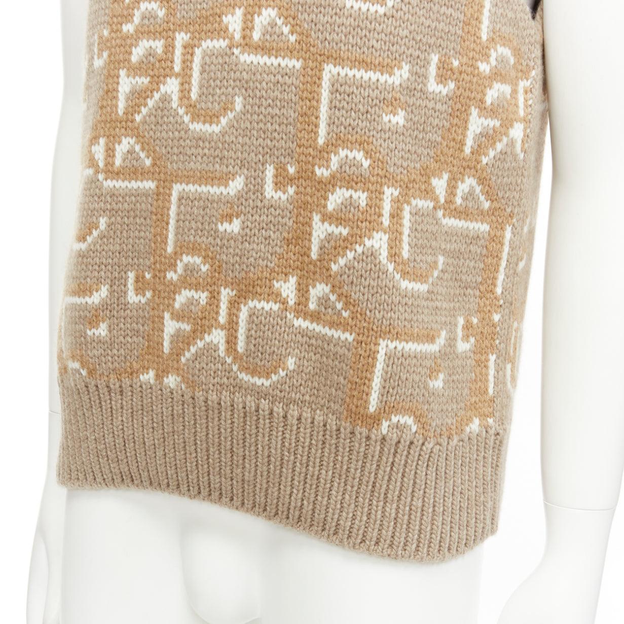 DIOR 2022 Travis Scott Monogram gilet pull 100% cachemire XXS en vente 2
