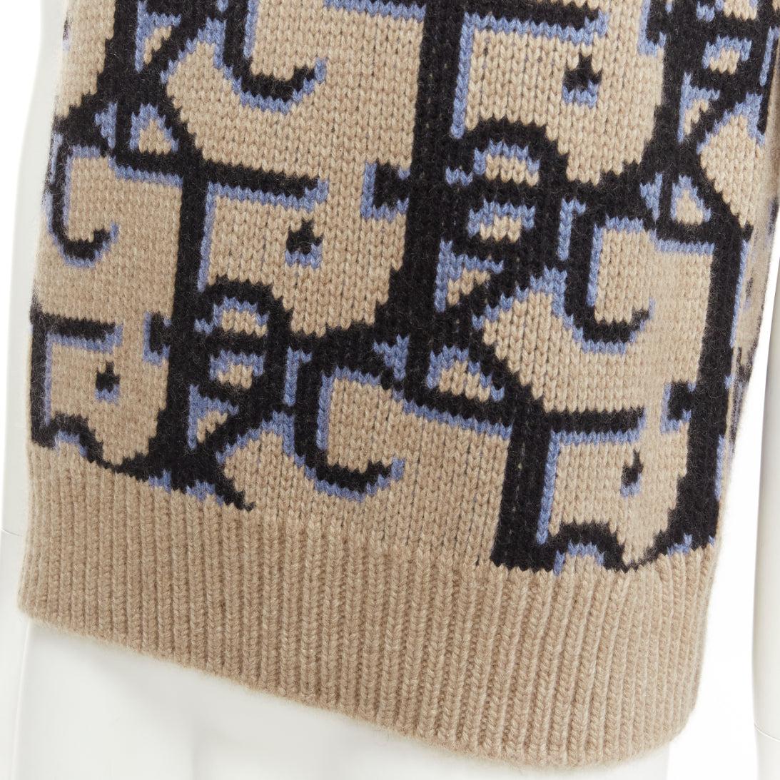 DIOR 2022 Travis Scott Cactus Jack 100% cashmere monogram sweater vest XXS For Sale 3