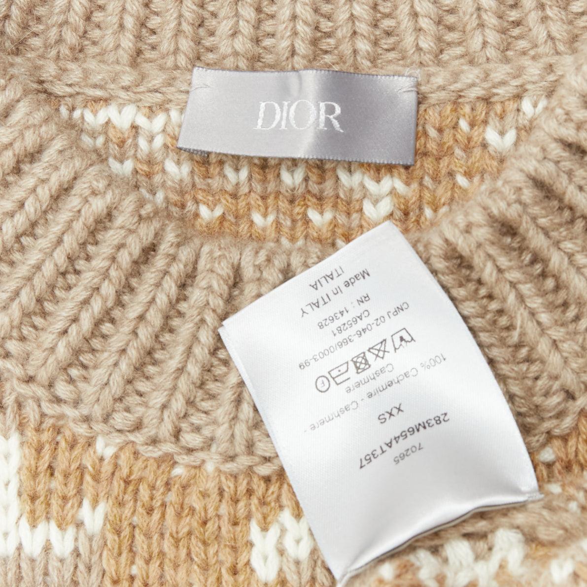 DIOR 2022 Travis Scott Monogram gilet pull 100% cachemire XXS en vente 3
