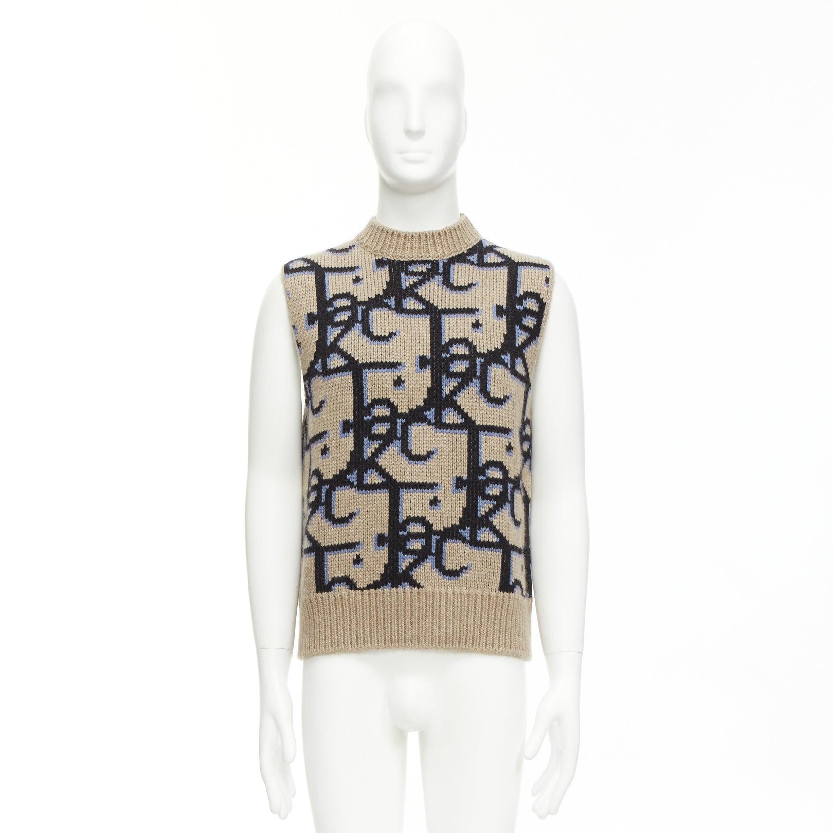 DIOR 2022 Travis Scott Cactus Jack 100% cashmere monogram sweater vest XXS For Sale 4