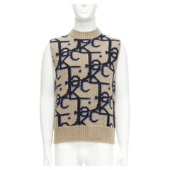 DIOR 2022 Travis Scott Cactus Jack 100% cashmere monogram sweater vest XXS