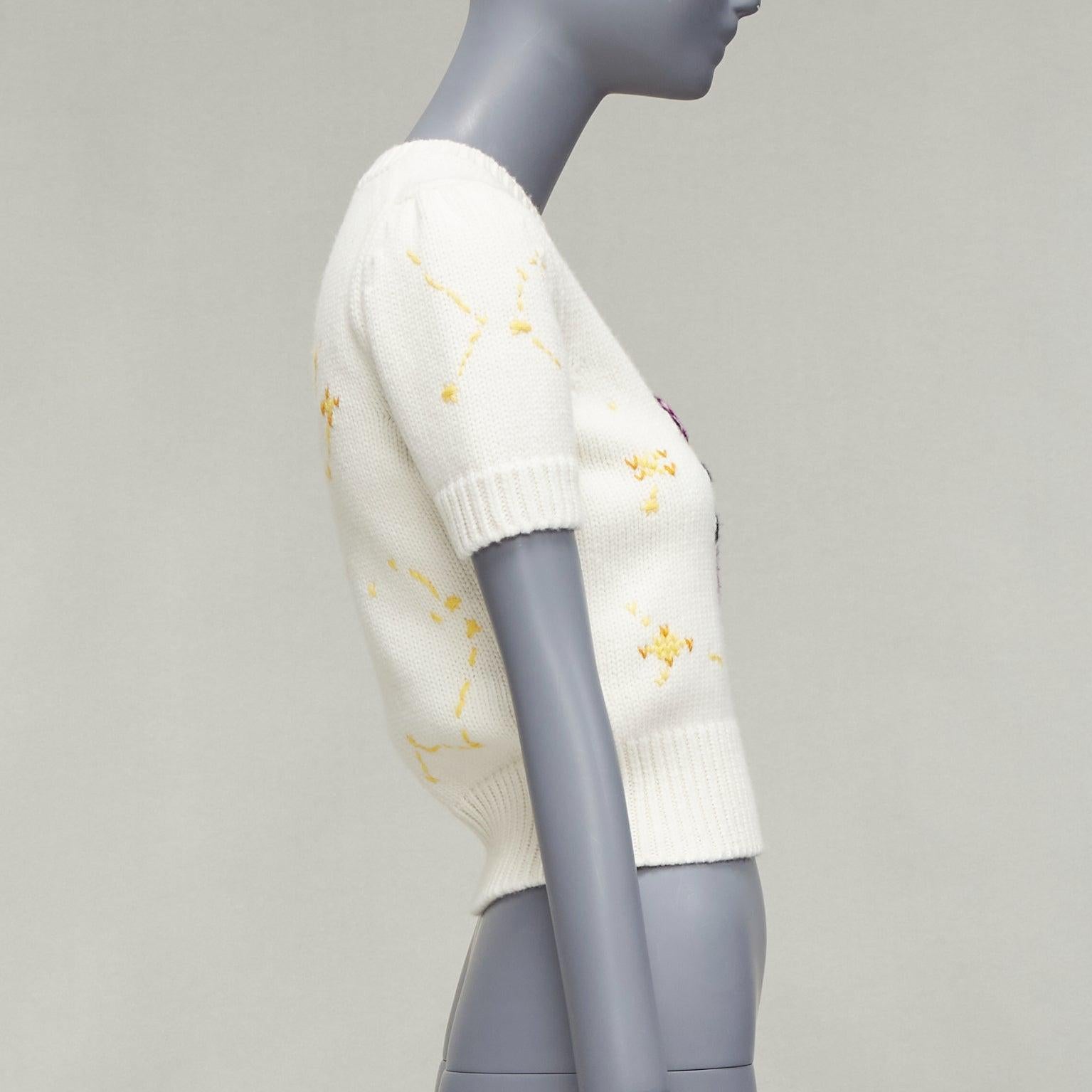 DIOR 2023 crema lana virgen cachemira Zodiaco Escorpio jersey corto FR34 XS en Excelente estado para la venta en Hong Kong, NT