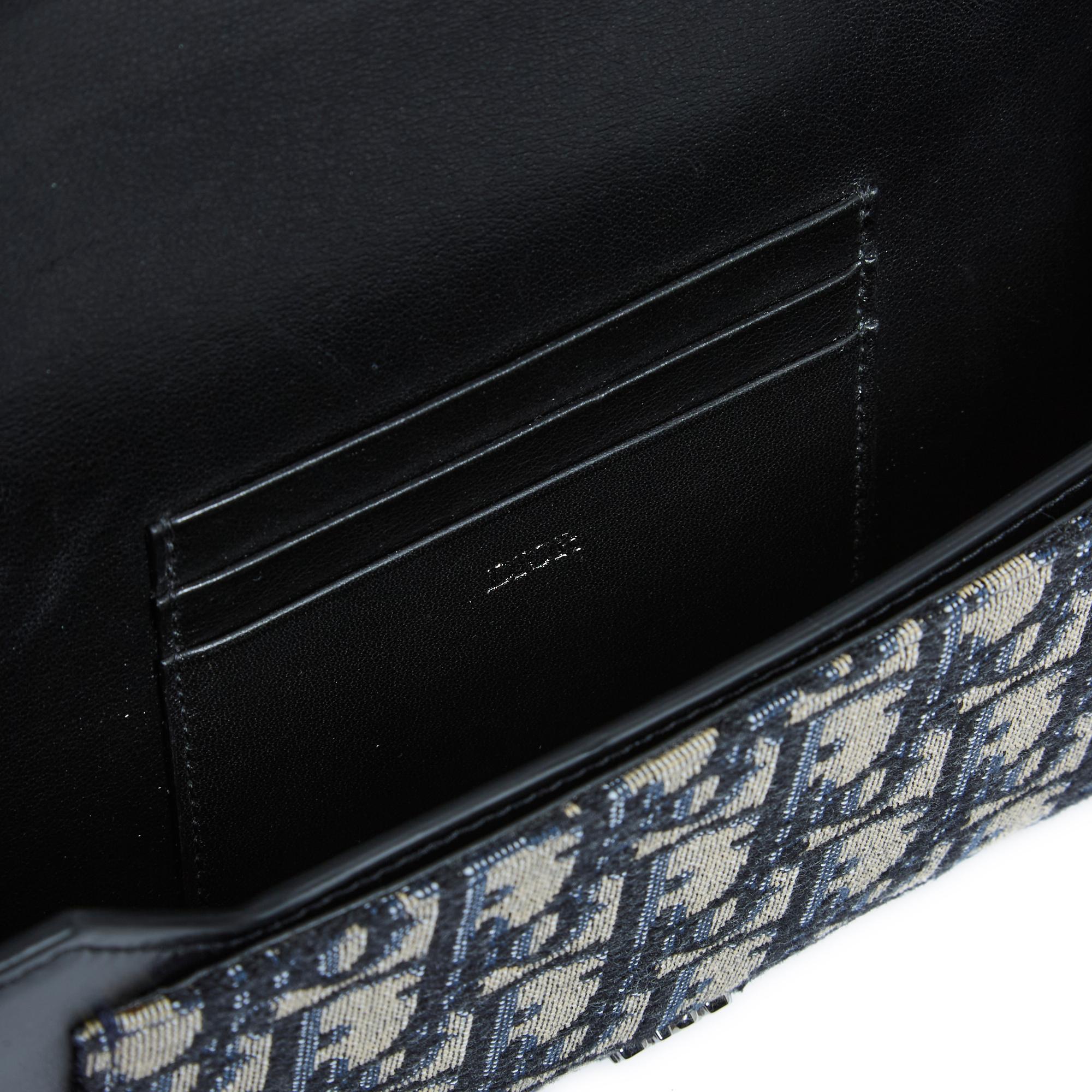Women's or Men's Dior 2023 Pochette Wallet on strap Bag Oblique Jacquard Blue Dior Bag