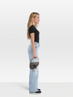 Dior 2024 Blue Oblique Mini Saddle Bag