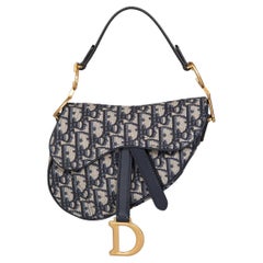 Dior 2024 Blue Oblique Mini Saddle Bag
