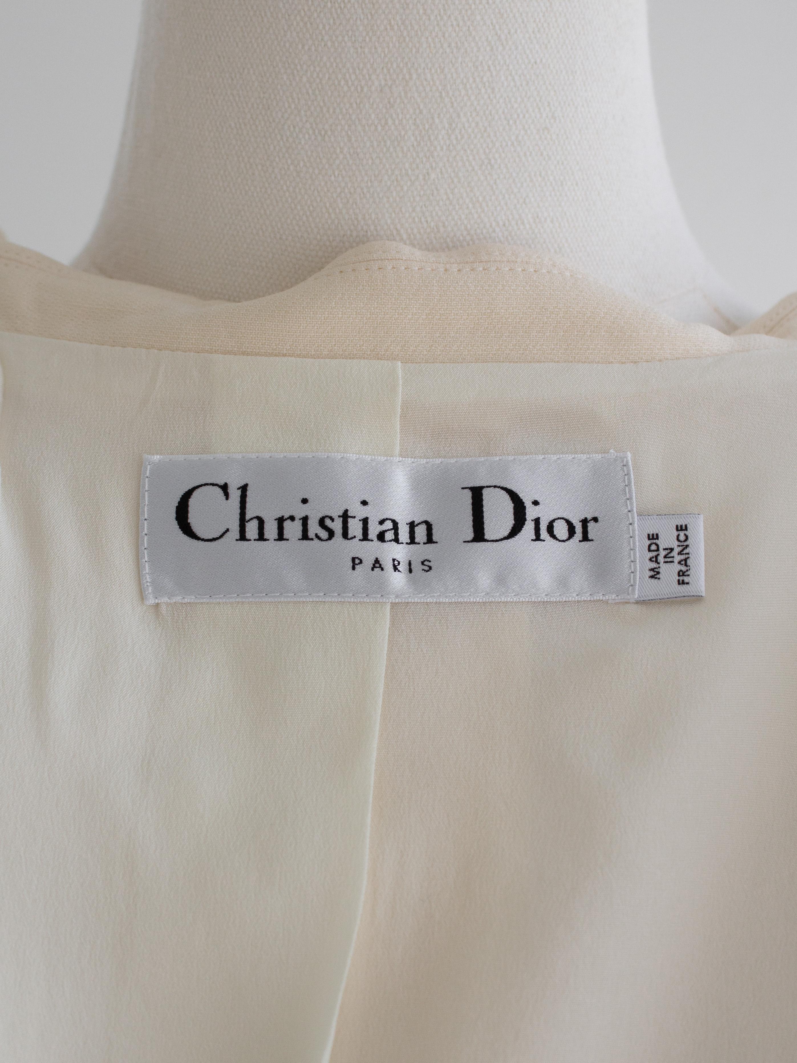Dior 30 Montaigne Bar Jacke Off-White Ecru Plumetis Tulle Rock Set FR38 im Angebot 5