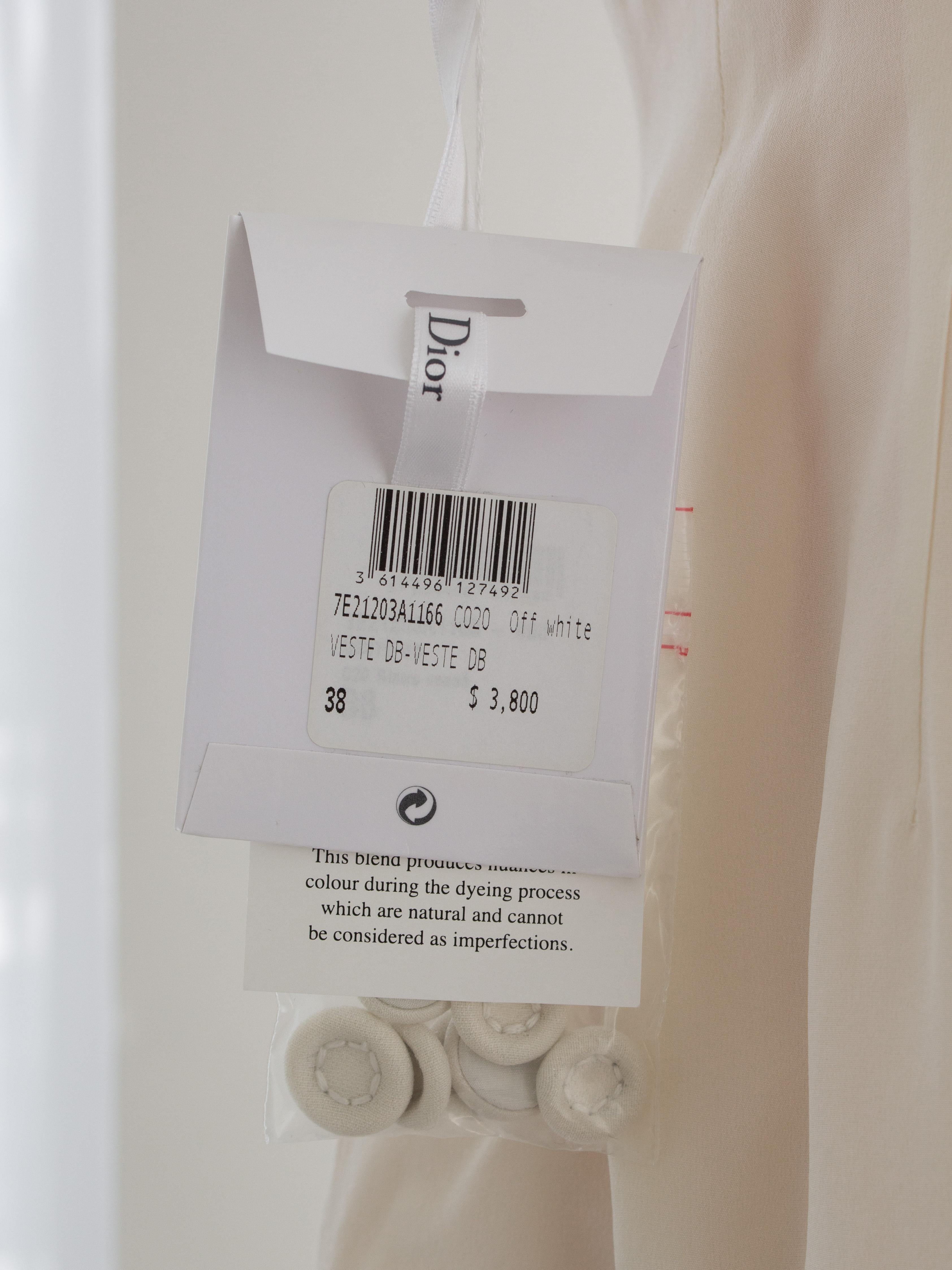 Dior 30 Montaigne Bar Jacke Off-White Ecru Plumetis Tulle Rock Set FR38 im Angebot 7
