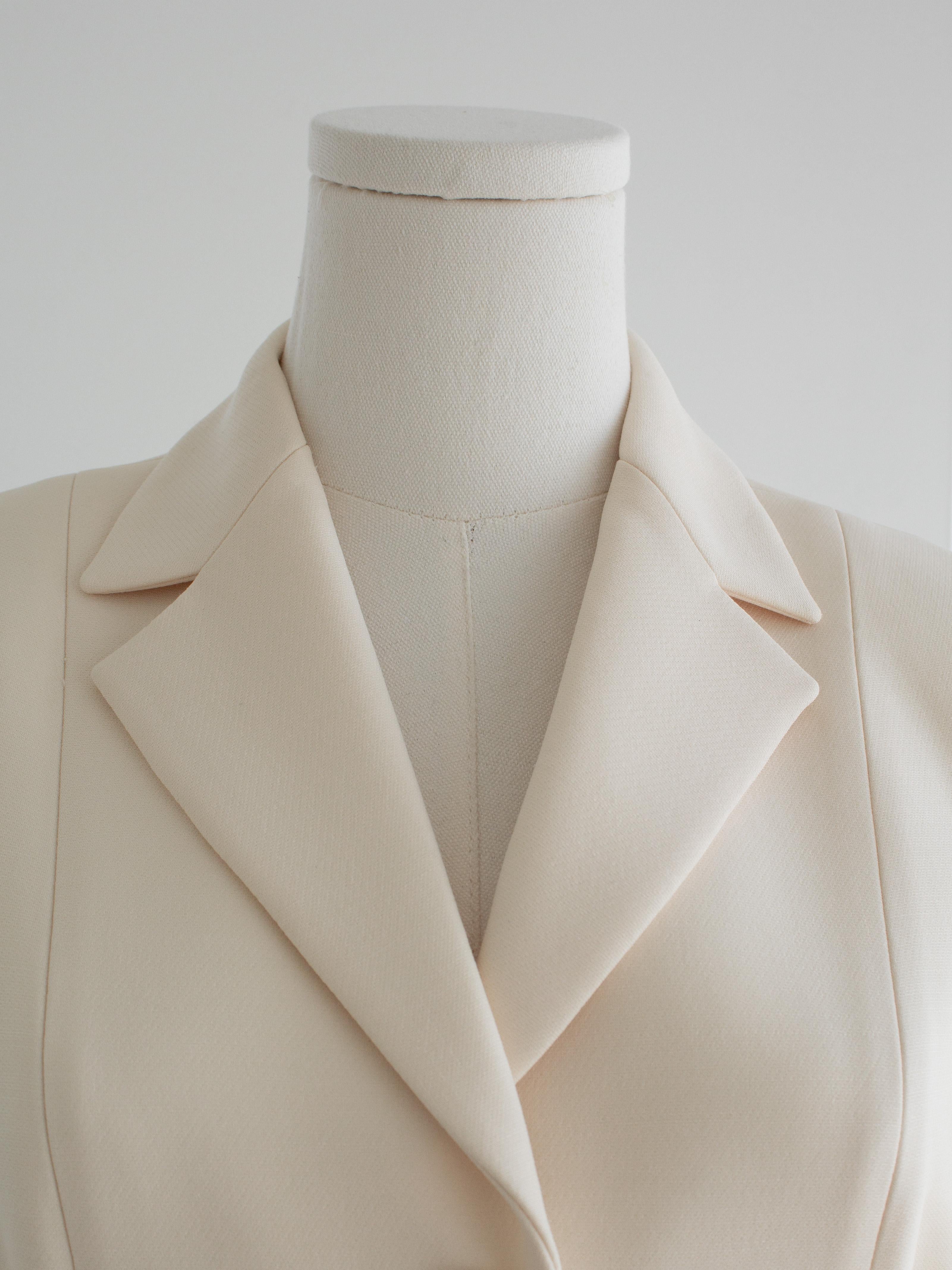 Dior 30 Montaigne Bar Jacke Off-White Ecru Plumetis Tulle Rock Set FR38 im Angebot 4