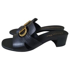 Dior 30 Montaigne Black Heeled Mule